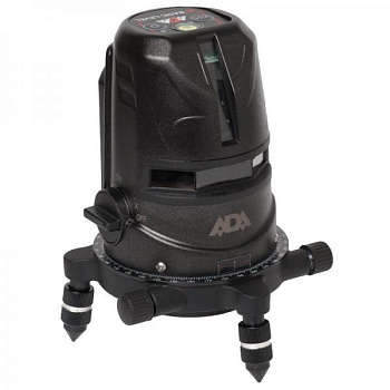 Построитель лазерных плоскостей ADA 2D Basic Level дальность работы 15м, погрешность 1.5мм/5м, 0.25кг, время работы 15ч, сумка, резьба под штатив 5/8 х11 или М16