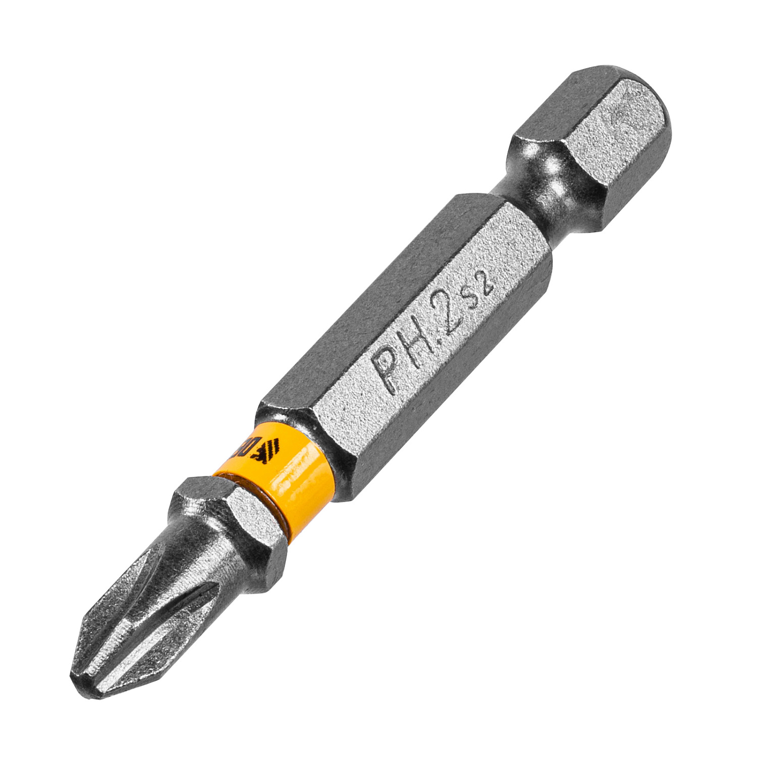 Бита PH2х50, сталь легированная S2, 20 шт., пластиковая коробка, , Е 6,3 Denzel