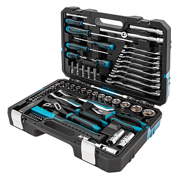 Набор инструментов, 1/4", 1/2", CrV, 120 зубьев, 76 предметов Gross Набор инструментов, 1/4", 1/2", CrV, 120 зубьев, 76 предметов Gross