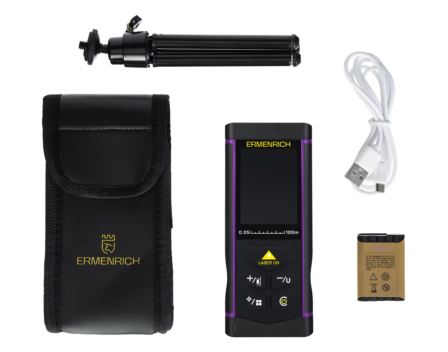 Лазерный строительный дальномер Ermenrich PRO LR100, с камерой