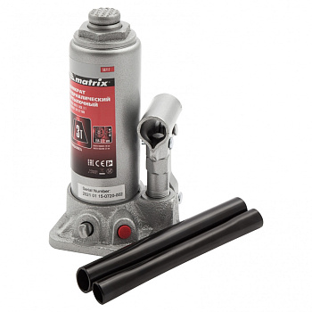 Домкрат гидравлический бутылочный, 3 т, высота подъема 194-372 мм Matrix Домкрат гидравлический бутылочный, 3 т, высота подъема 194-372 мм Matrix