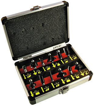 Набор фрез EСEF по дереву, в алюм. кейсе,12штук