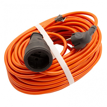 Удлинитель-шнур силовой 20 м, 16А, тип УХ16, ПВС, усиленный, 1 розетка без заземления Сибртех