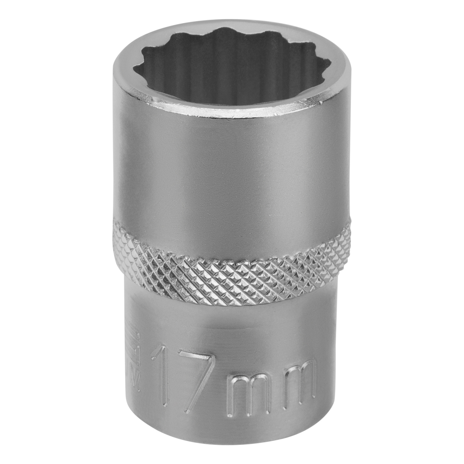 Головка торцевая, 17 мм, двенадцатигранная, CrV, под квадрат 1/2, хромированная Stels