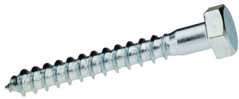 Шуруп глухарь 12х250 шестигранная, крупная резьба, цинк (140 шт)