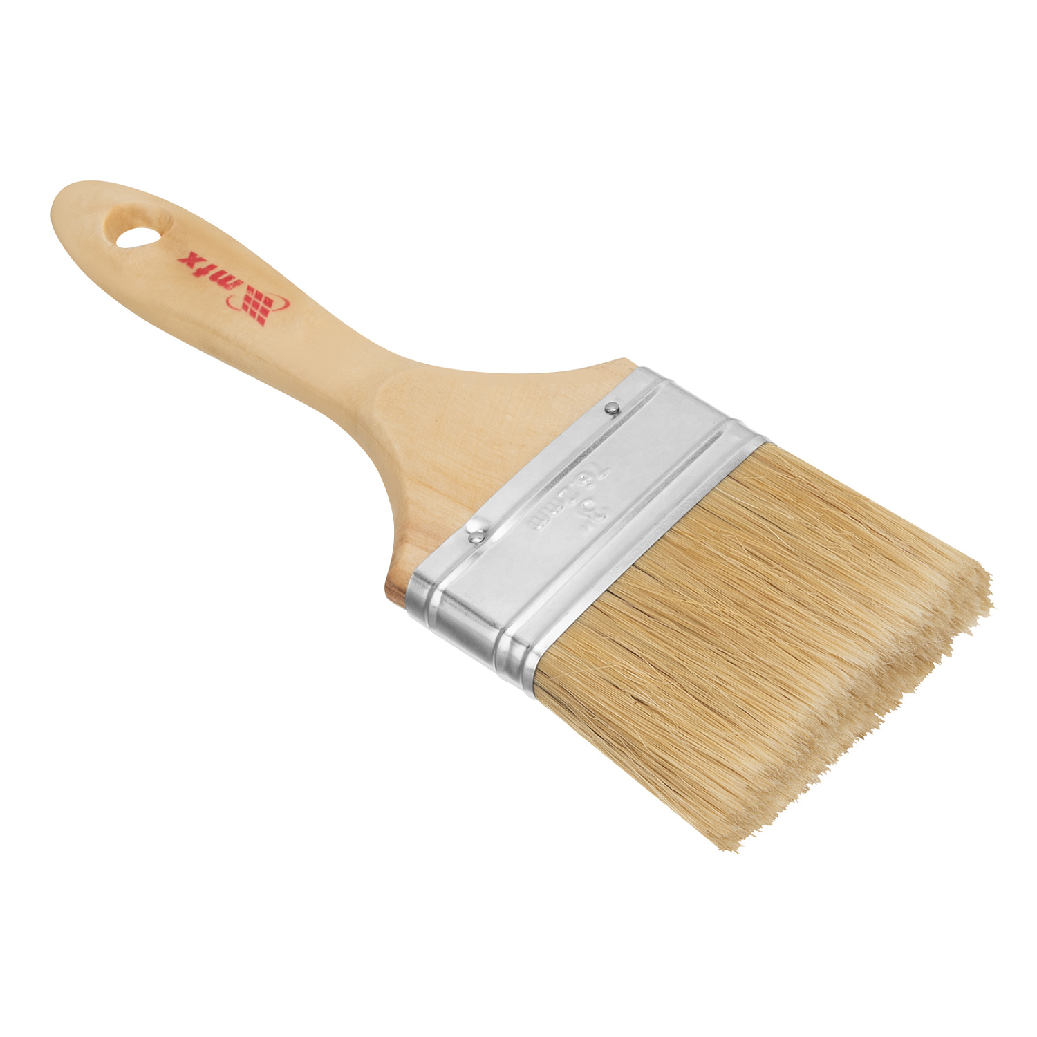 Кисть плоская "Евро" 3", натуральная щетина, деревянная ручка// MTX Кисть плоская "Евро" 3", натуральная щетина, деревянная ручка// MTX