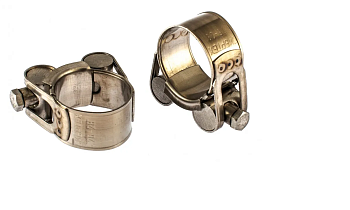 Хомуты металлические, силовые 26-28 мм, ширина 18 мм, шарнирные, W4, 2 шт.// Сибртех