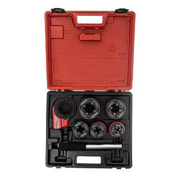 Набор клуппов 1/4-1/2-3/4-1-1.25"+ плашкодержатель с трещоткой, 8 предметов Matrix