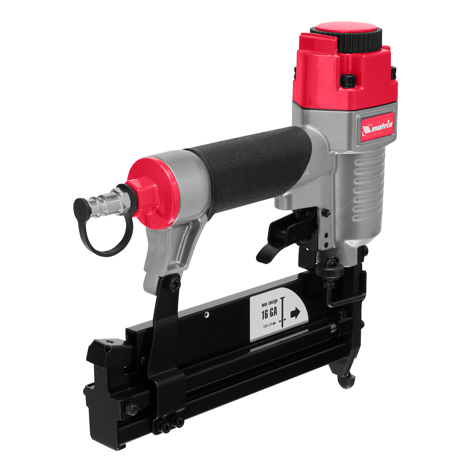 Нейлер-степлер пневматический 3 в 1, с регулировкой глубины забивания, гвозди 18GA, гвозди 16GA, скобы 18 GA Matrix Нейлер-степлер пневматический 3 в 1, с регулировкой глубины забивания, гвозди 18GA, гвозди 16GA, скобы 18 GA Matrix