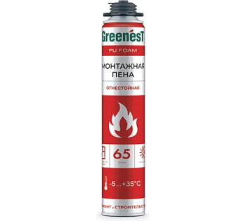GreenesT Огнестойкая Пена монтажная профессиональная 65 850 мл 