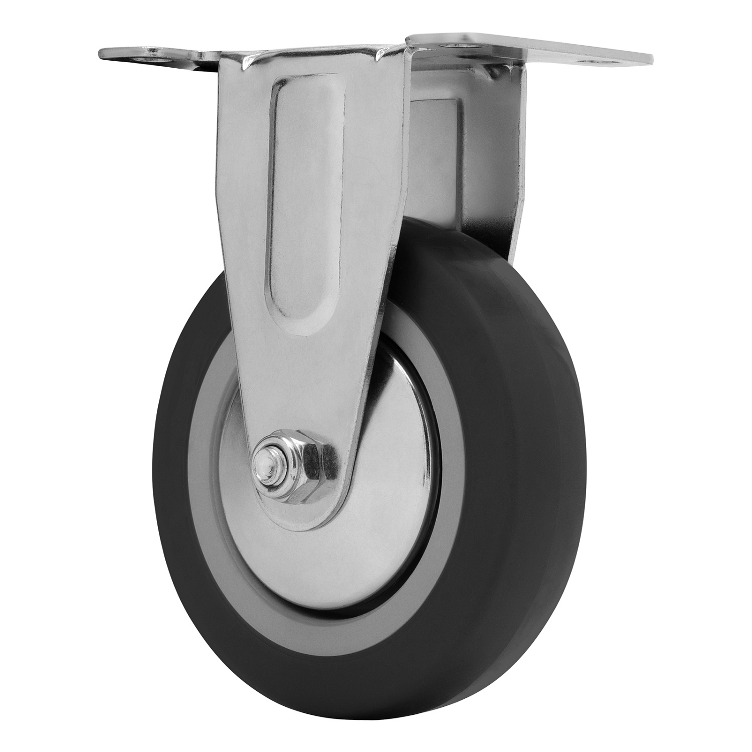 Колесо неповоротное D 100 мм, крепление  платформенное Сибртех