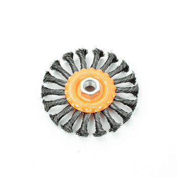 Кордщетка Bohrer дисковая витая жесткая 115 мм (толщ. проволоки 0,5 мм, гайка М14) для УШМ (60/1)