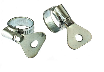 Хомуты металлические, червячные 12-20 мм, ширина 10 мм, W1, с металлическим ключом, 2 шт Сибртех